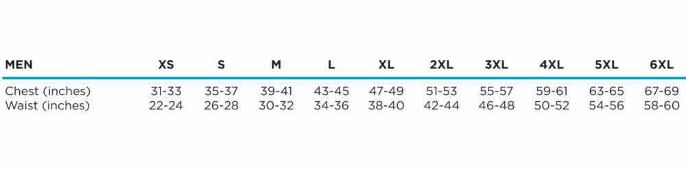 Cotopaxi Men's Size Chart